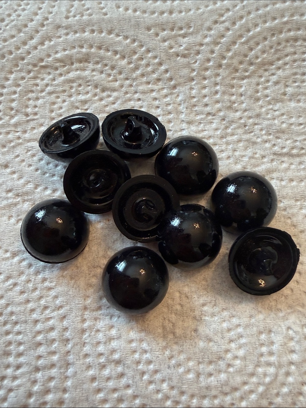 Set of Black Shank Buttons - 10 Pack